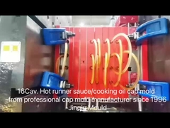 16cavity Flip Top Cap Mold مادة PE Pull Ring For Soy Sauce Bottle